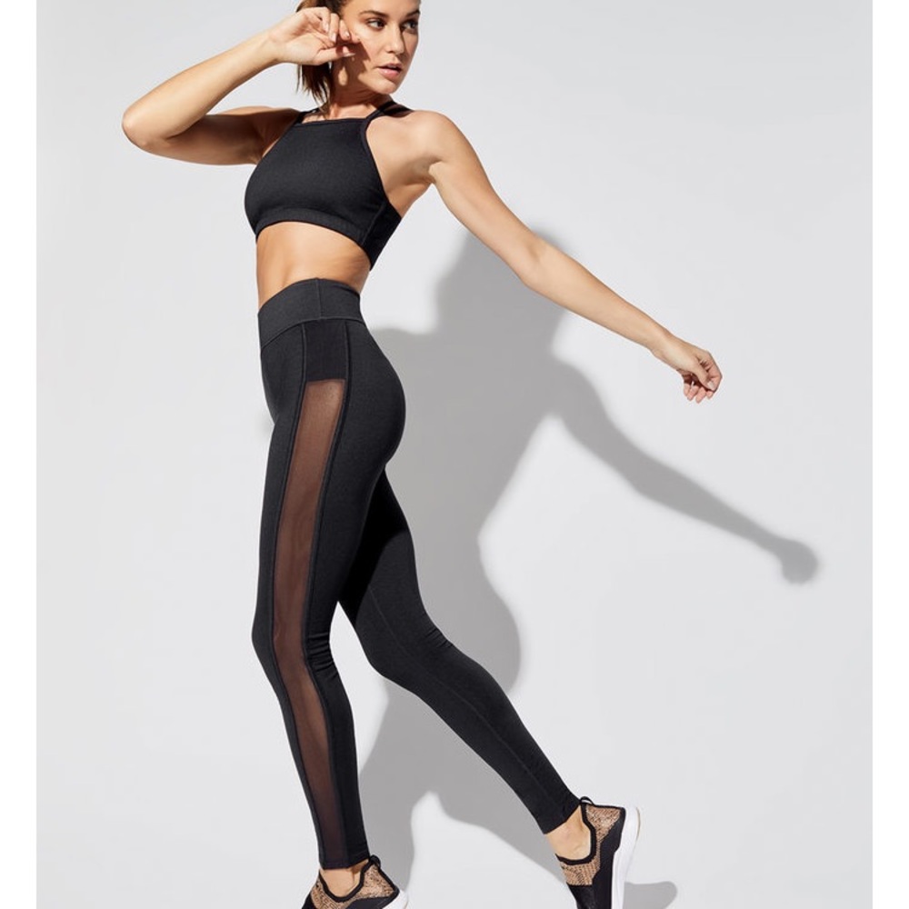 Carbon 38 mesh stripe legging. Brand new with tags